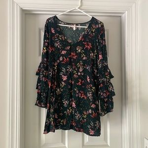 Xhilaration bell-sleeved floral dress